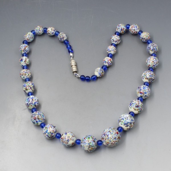 Splatter Glass Beads Necklace